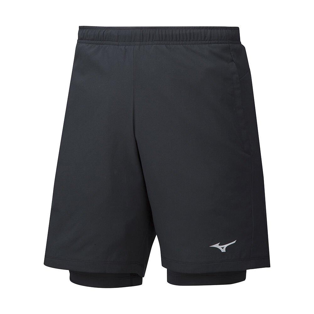 Mizuno Men's Shorts Impulse 7.5 2in1 Black - ZLFXRBQ-84